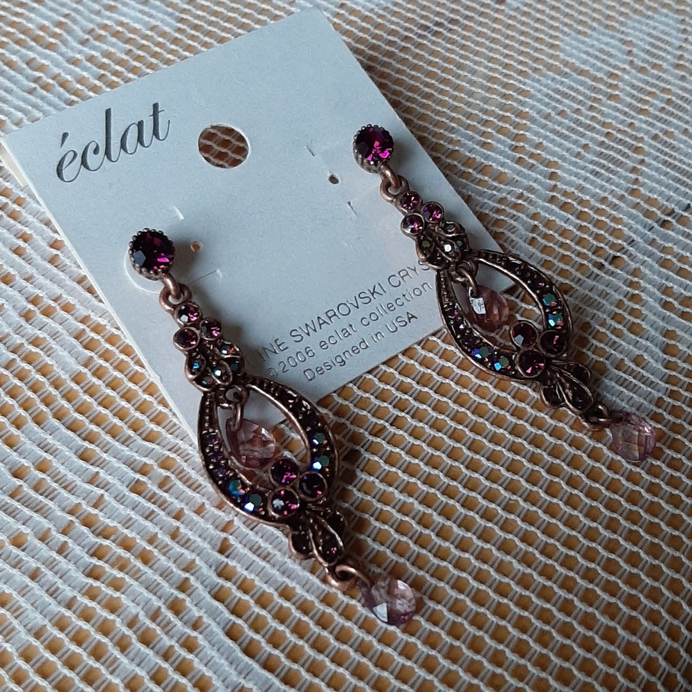 Crystal Pendant Earrings by Èclat